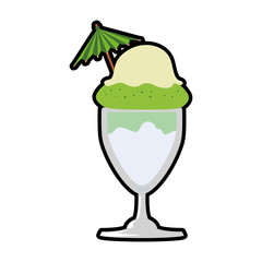 Dessert and sweet concept represented by cup of ice cream icon. Isolated and flat illustration