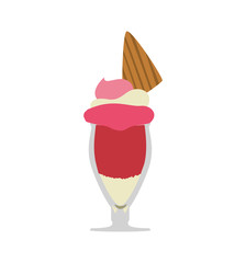 Dessert and sweet concept represented by cup of ice cream icon. Isolated and flat illustration