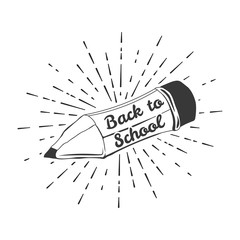 Back to School Title Texts with Big Pencil. Vector illustration