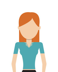 flat design faceless woman icon vector illustration