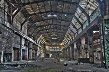 Wandaufkleber In der alten Fabrik, HDR-Bild © lukszczepanski
