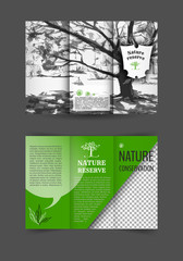 Booklet with a tree for the Protection of Nature. Nice template for the booklet.