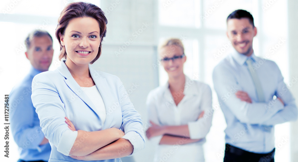 Poster businesswoman in office