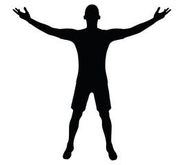 soccer player silhouette in black
