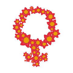 Female and woman concept represented by gender icon. Isolated and flat illustration