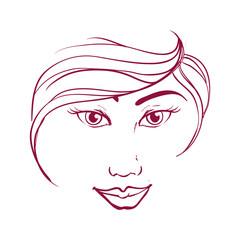 Female and woman concept represented by person icon. Isolated and flat illustration