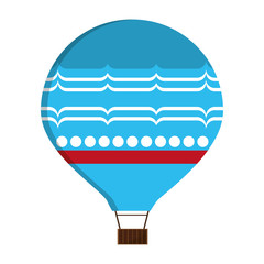 flat design blue hot air balloon icon vector illustration