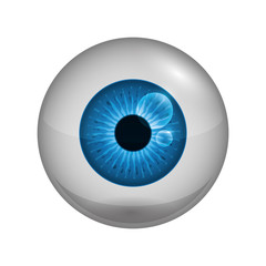 View and look concept represented by blue eye icon. Isolated and flat illustration