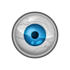 View and look concept represented by blue eye icon. Isolated and flat illustration