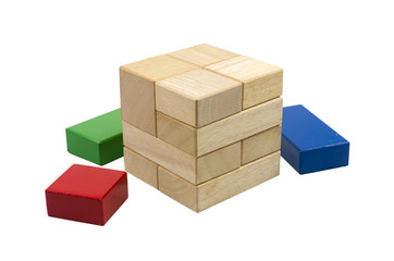 wooden brick building