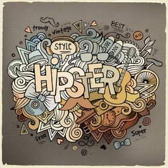 Hipster hand lettering and doodles elements background