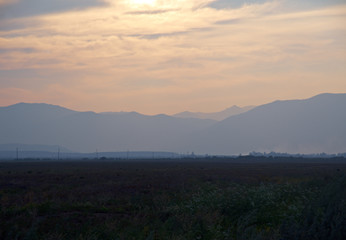 Sunset on a background of the Barguzin Range