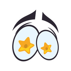 View look expression concept represented by star cartoon eye icon. Isolated and flat illustration