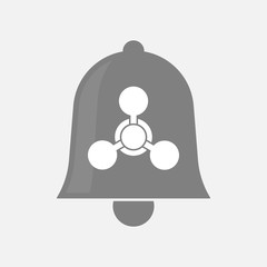 Isolated bell icon with a chemical weapon sign