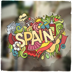 Spain hand lettering and doodles elements emblem