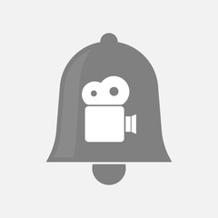 Isolated bell icon with a film camera