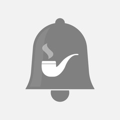 Isolated bell icon with a smoking pipe