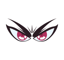 View look expression concept represented by angry cartoon eye icon. Isolated and flat illustration