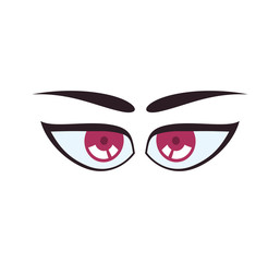 View look expression concept represented by female cartoon eye icon. Isolated and flat illustration