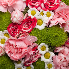 Beautiful bouquet of natural flowers. Selective focus. Shallow d