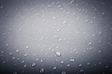 Drops of water on a color background. Black. Shallow depth of fi