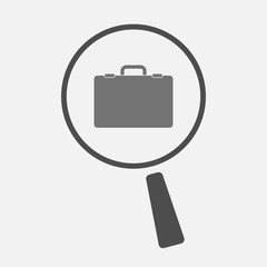Isolated magnifier icon with  a briefcase