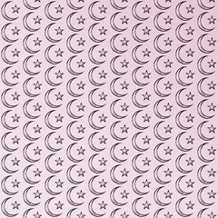 Islamic design. Abstract pattern in Arabian style. The crescent and star. Religious traditions. Elegant background for cards, invitations. Vector illustration.
