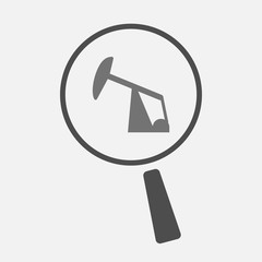 Isolated magnifier icon with a hand offering