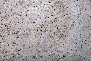 The bottom of the old metal frying pan