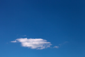 White clouds on a blue sky. Selective focus