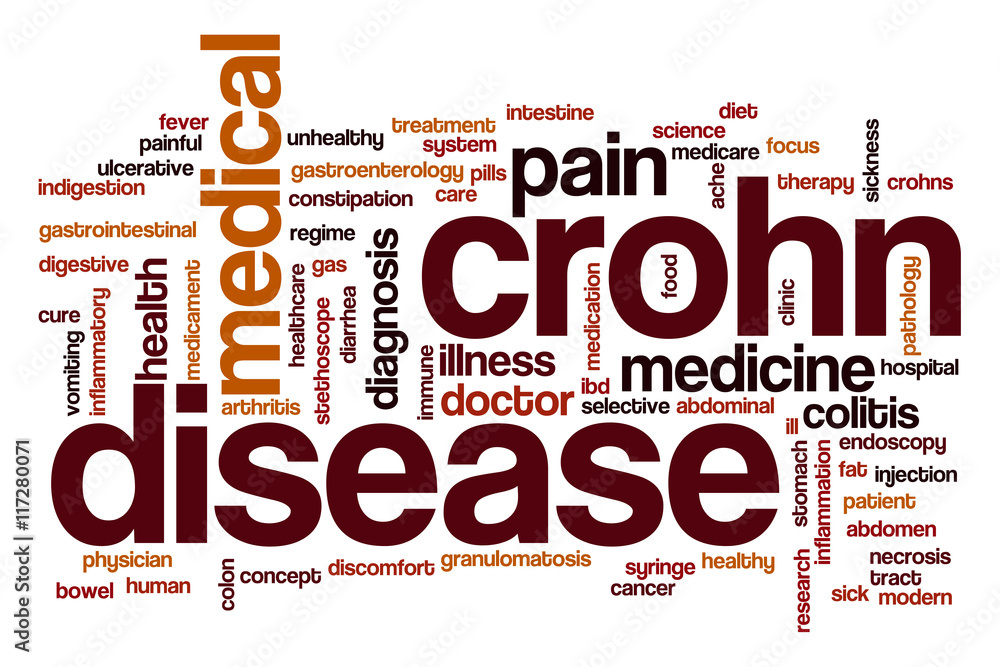 Sticker crohn disease word cloud concept