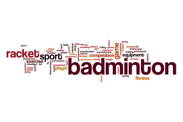 Badminton word cloud concept