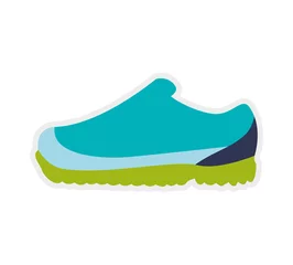 Schilderijen op glas running shoe fashion cloth icon. Shopping commerce concept. Isolated and flat illustration. Vector graphic © djvstock