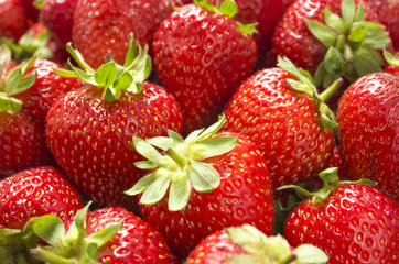 Ripe strawberry close up. Background of summer berries.	