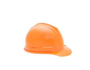 orange helmet for builder worker, isolated on white
