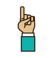 hand finger gesture palm icon. Isolated and flat illustration. Vector graphic