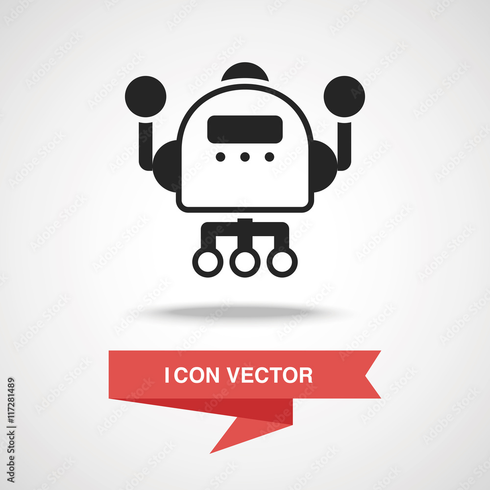 Wall mural robot icon