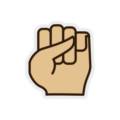 hand finger gesture palm icon. Isolated and flat illustration. Vector graphic
