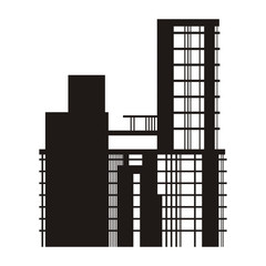 flat design building under construction icon vector illustration
