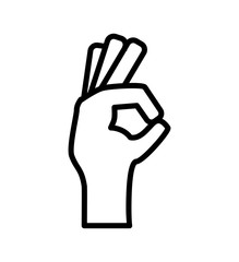 hand finger gesture palm silhouette icon. Isolated and flat illustration. Vector graphic