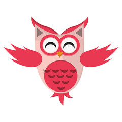 flat design owl cartoon icon vector illustration