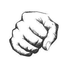 fist hand finger gesture palm icon. Isolated and sketch illustration. Vector graphic