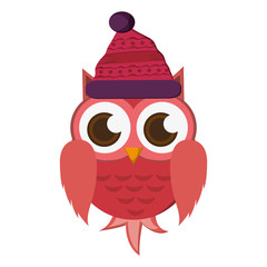 flat design owl cartoon icon vector illustration