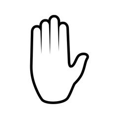 Obraz premium hand finger gesture palm silhouette icon. Isolated and flat illustration. Vector graphic