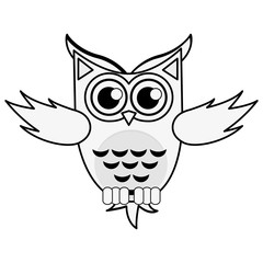flat design owl cartoon icon vector illustration