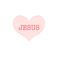 i love Jesus, font type with signs, stickers and tags