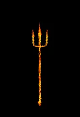 Photo sur Plexiglas Flamme burning devils trident fork abstract fire