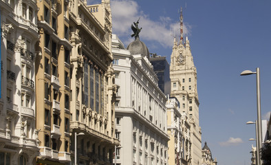 Fototapeta na wymiar Gran Via in Madrid, Spain
