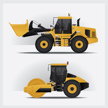 Construction Vehicles Vector Illustration
