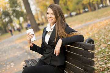 Woman with coffee outdoor